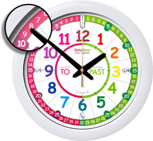 Time teacher wall clock - multi coloured