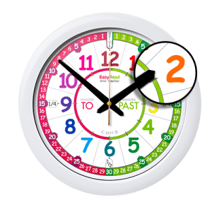 Multi coloured time teacher wall clock