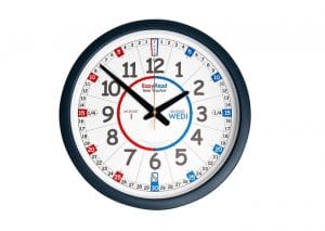 Welsh language time teaching classroom clock