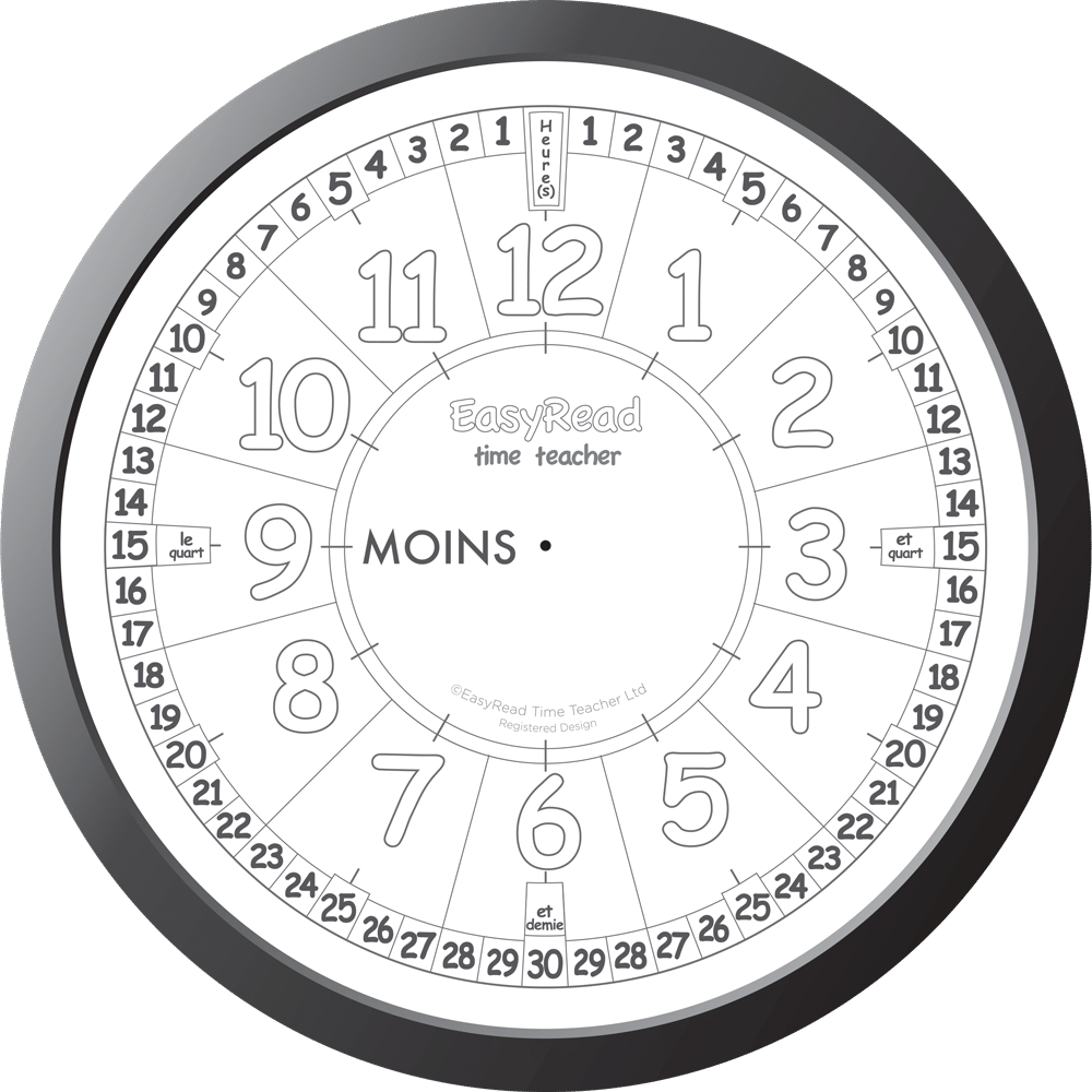 EasyRead Colouring Clock FR